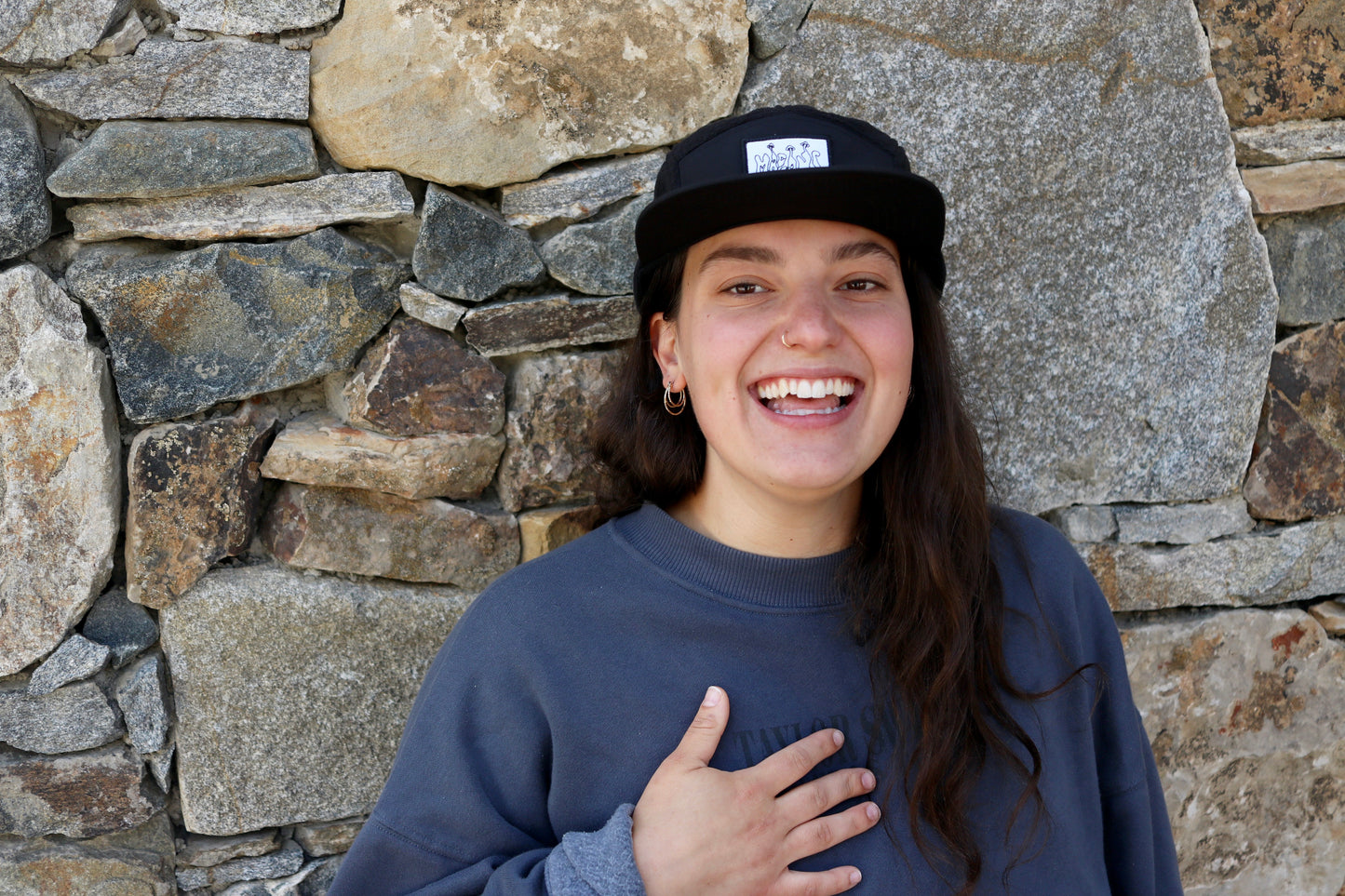 Fleece 5 Panel Cap - Black