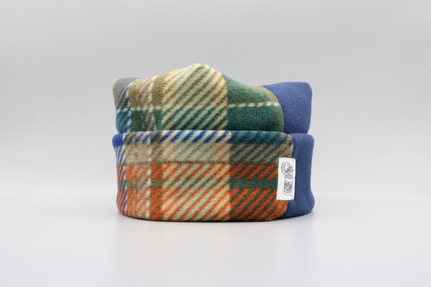 Green and Orange Plaid/Navy