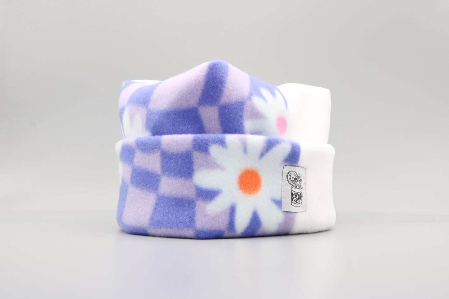 Purple Checkered Flowers/White