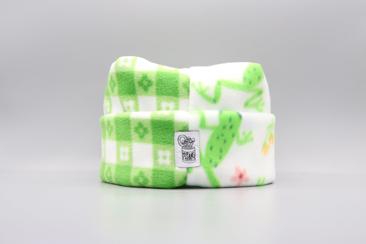 Green Checkered Flowers/Frogs