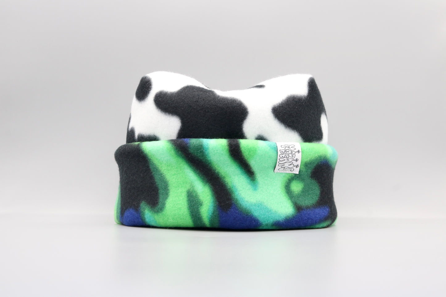 Cow Print and Green and Black Swirls