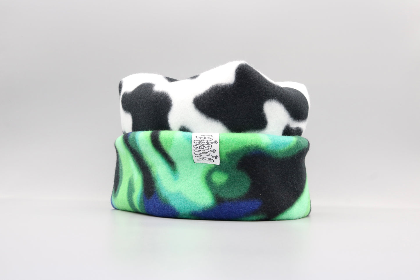 Cow Print and Green and Black Swirls