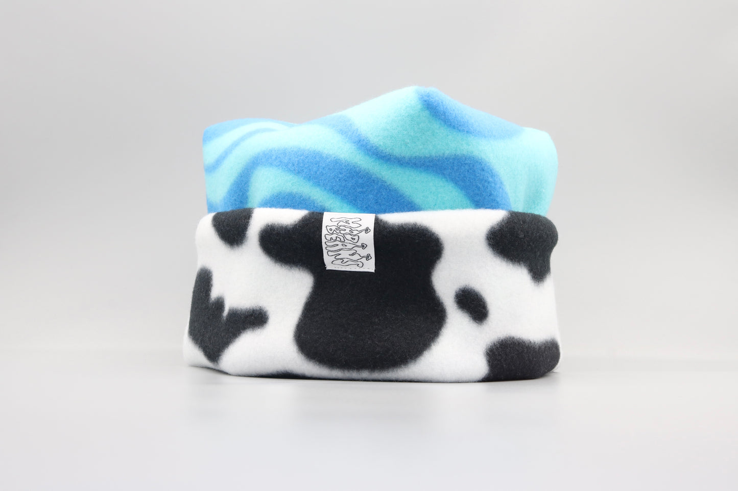 Blue Swirls and Cow Print