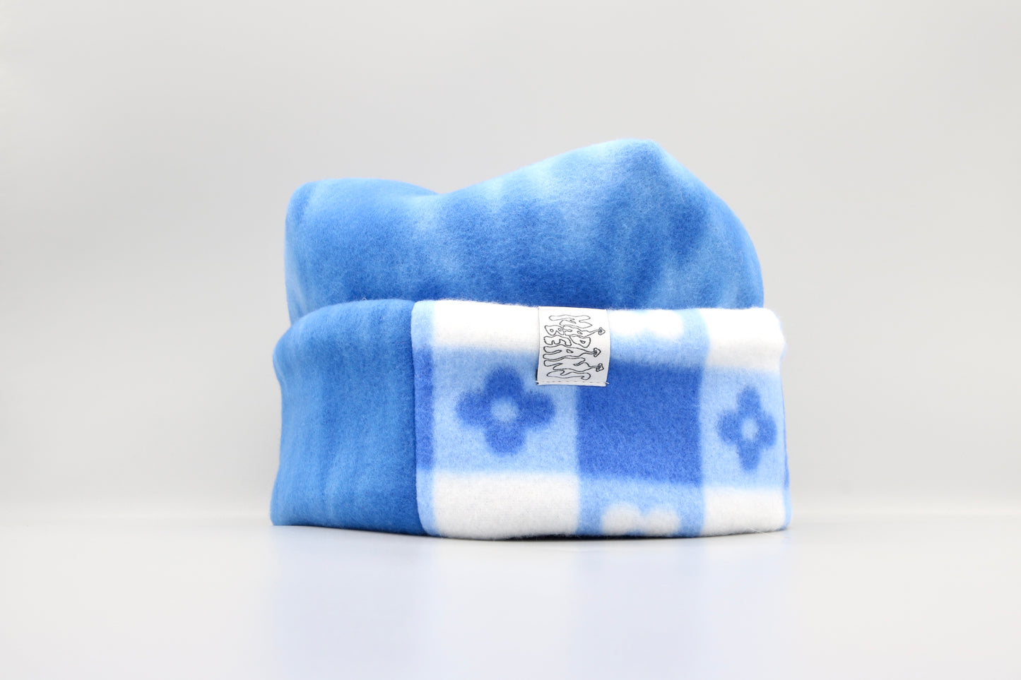 Blue Tie-Dye and Blue Checkered Flowers