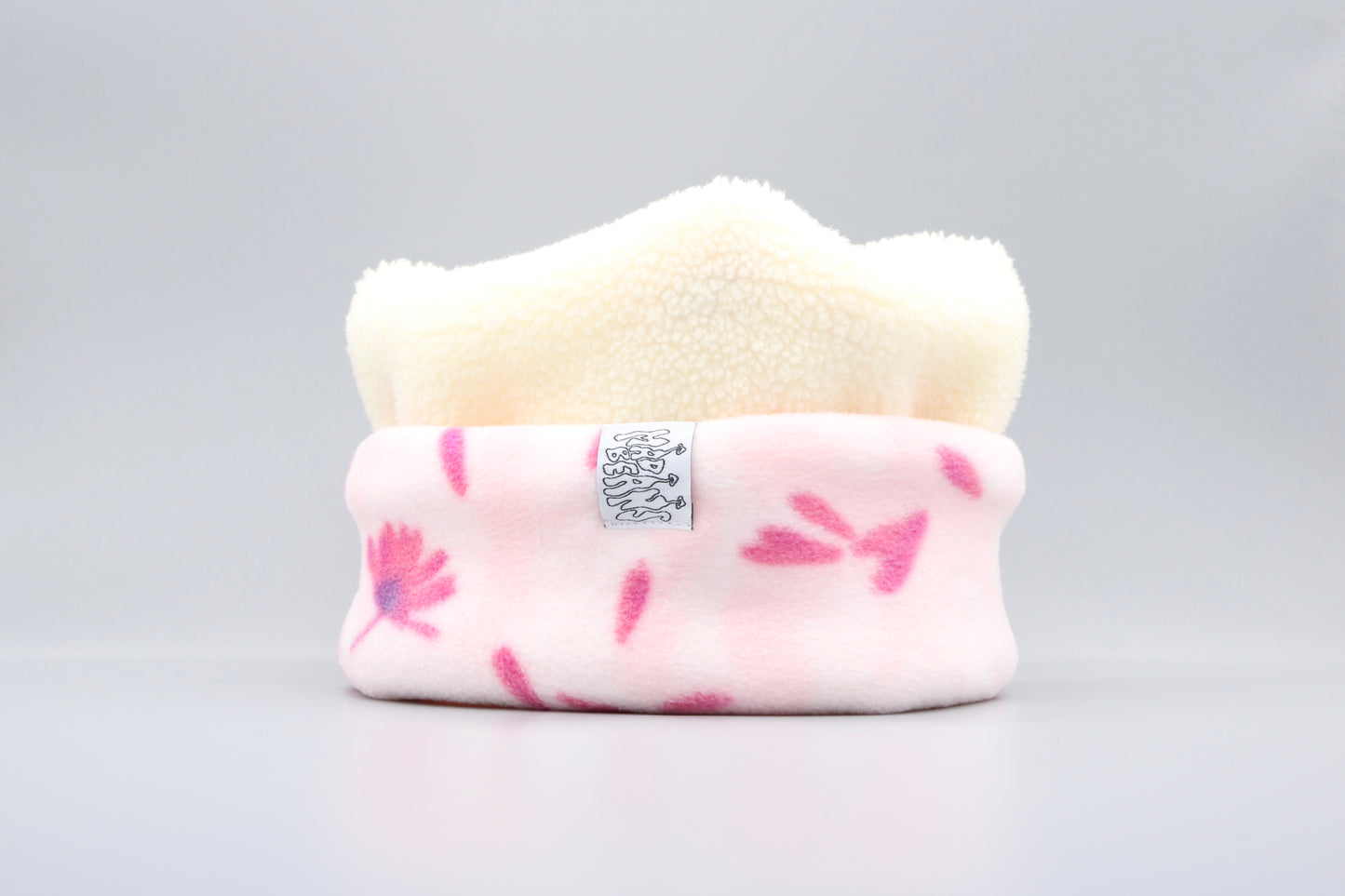 Cream Teddy and Pink Flowers