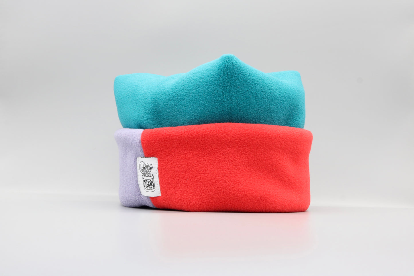 Teal, Lavender, and Red