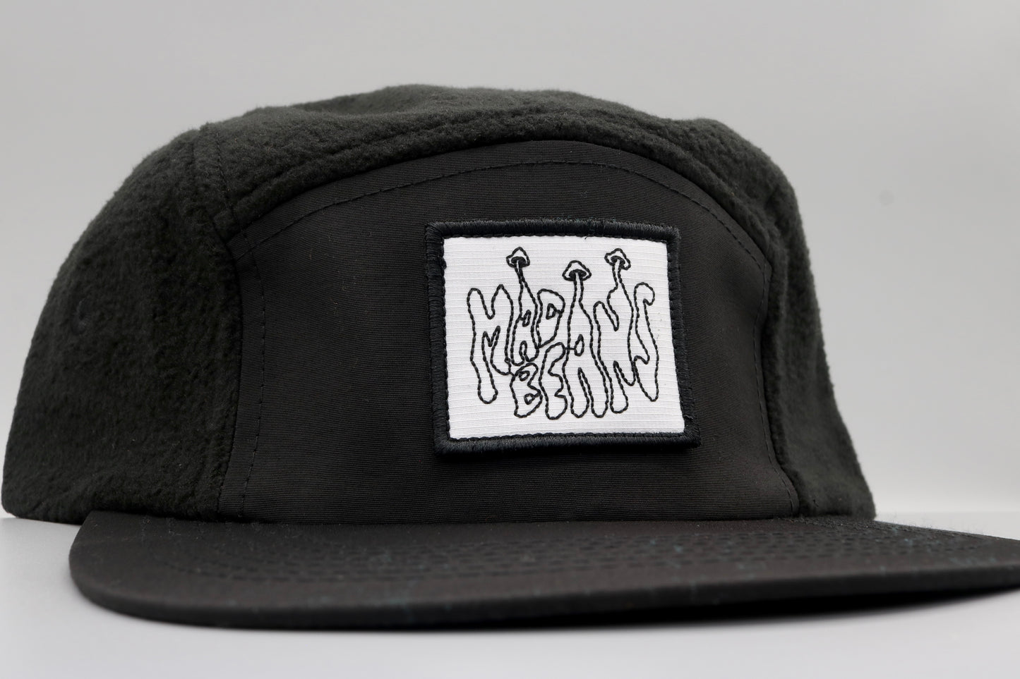Fleece 5 Panel Cap - Black