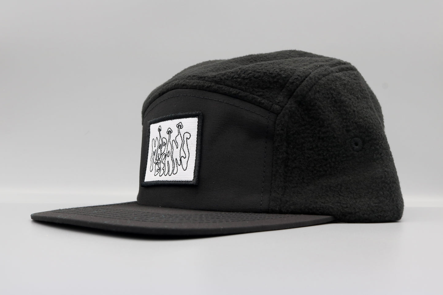 Fleece 5 Panel Cap - Black