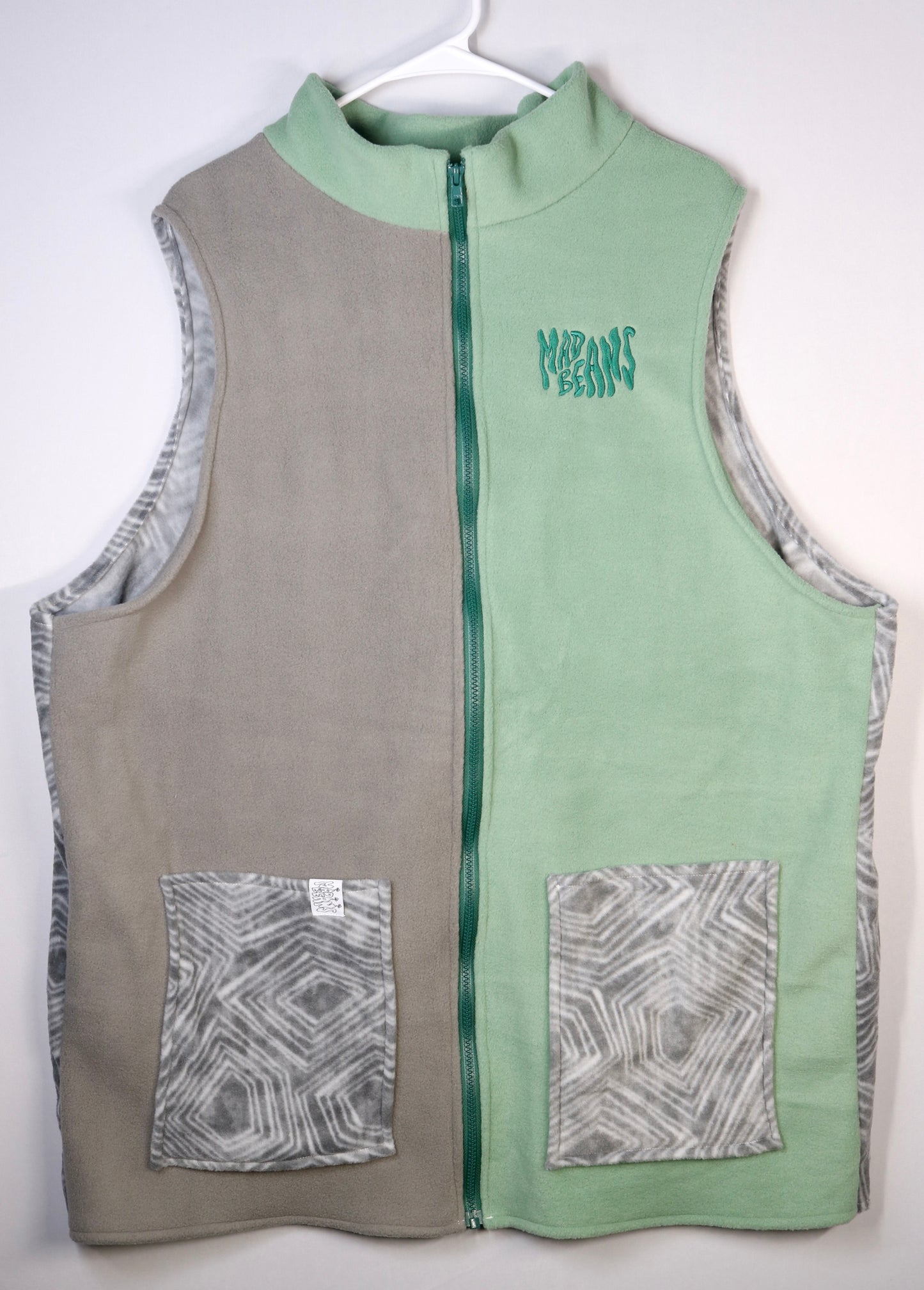 XL TALL - Gray Geometric Pattern and Sage
