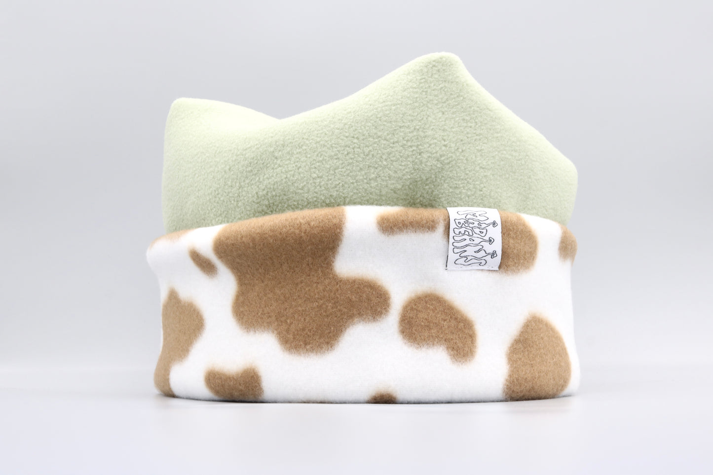 XL Sage and Brown Cow Print