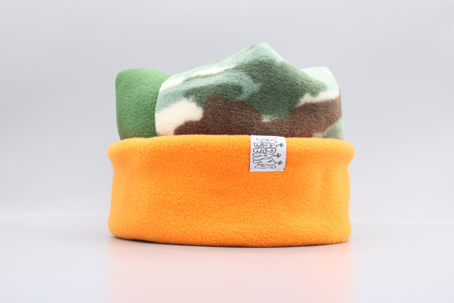 Evergreen, Camo, and Orange