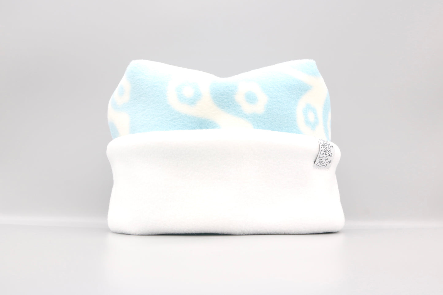 Blue and White Pattern and White