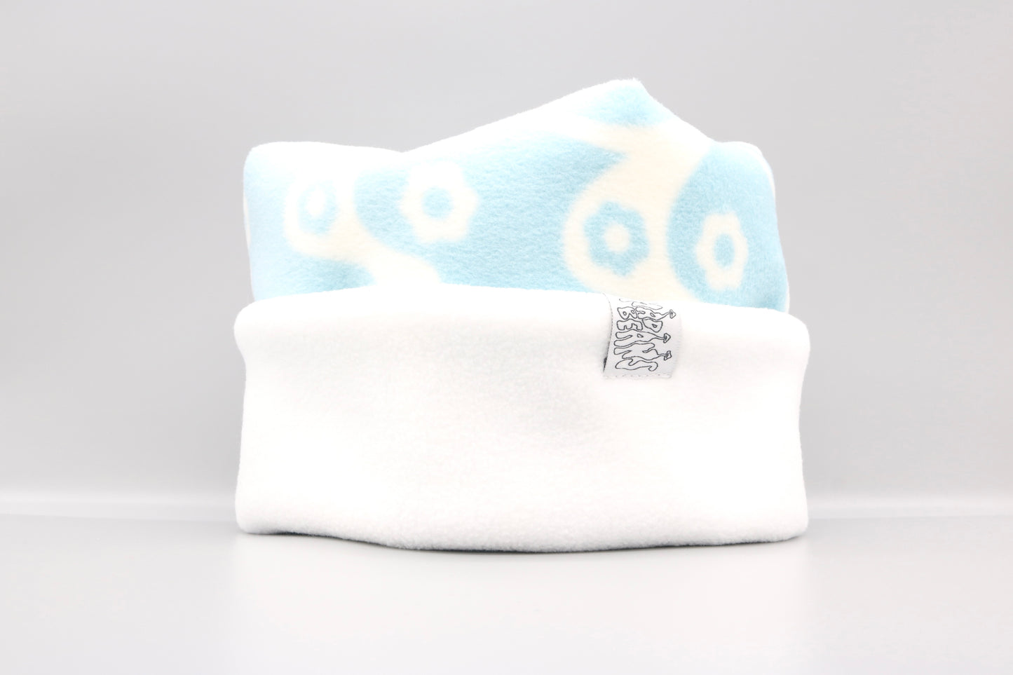 Blue and White Pattern and White