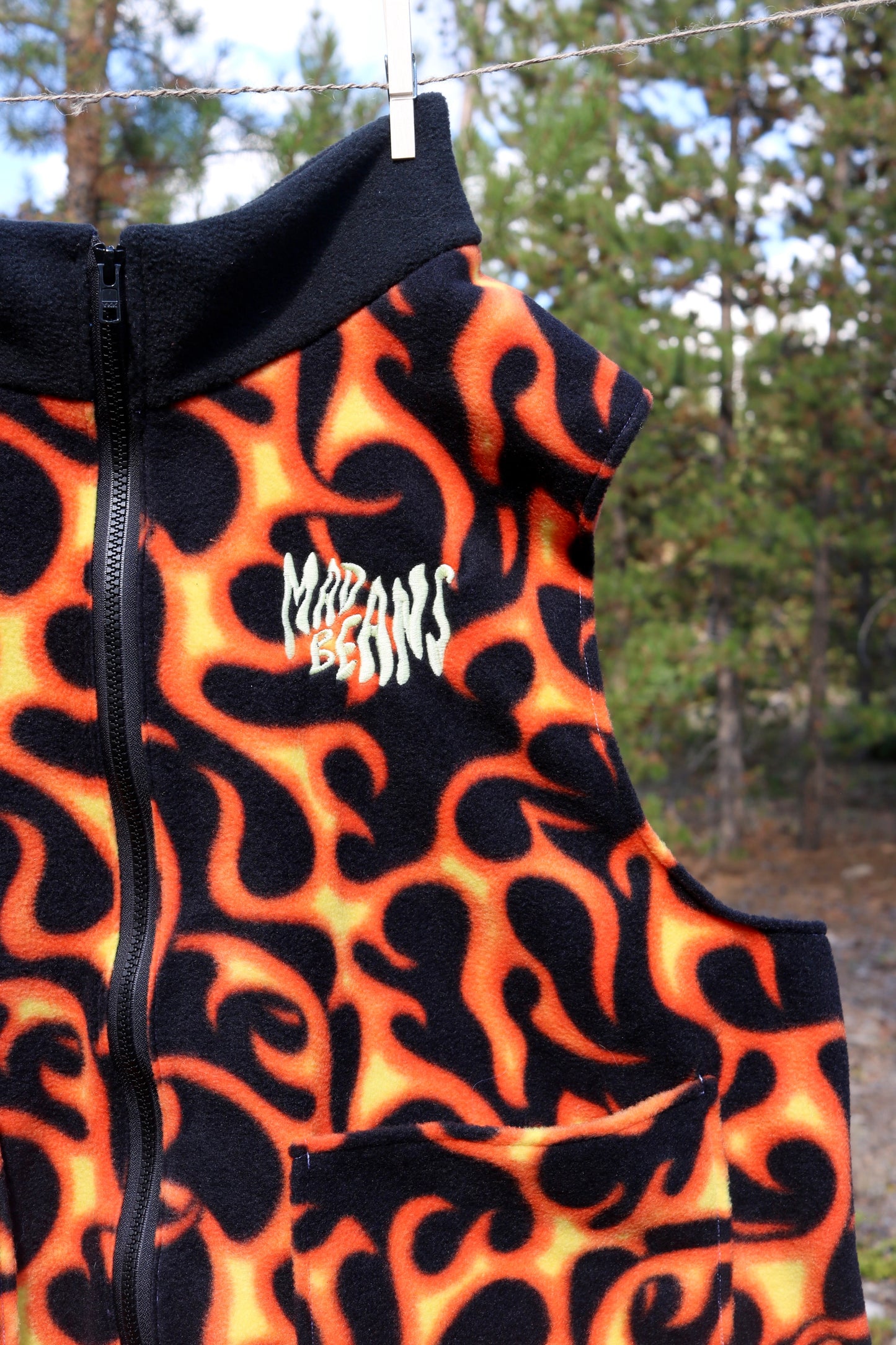 S/M - Flames, Black, and Orange