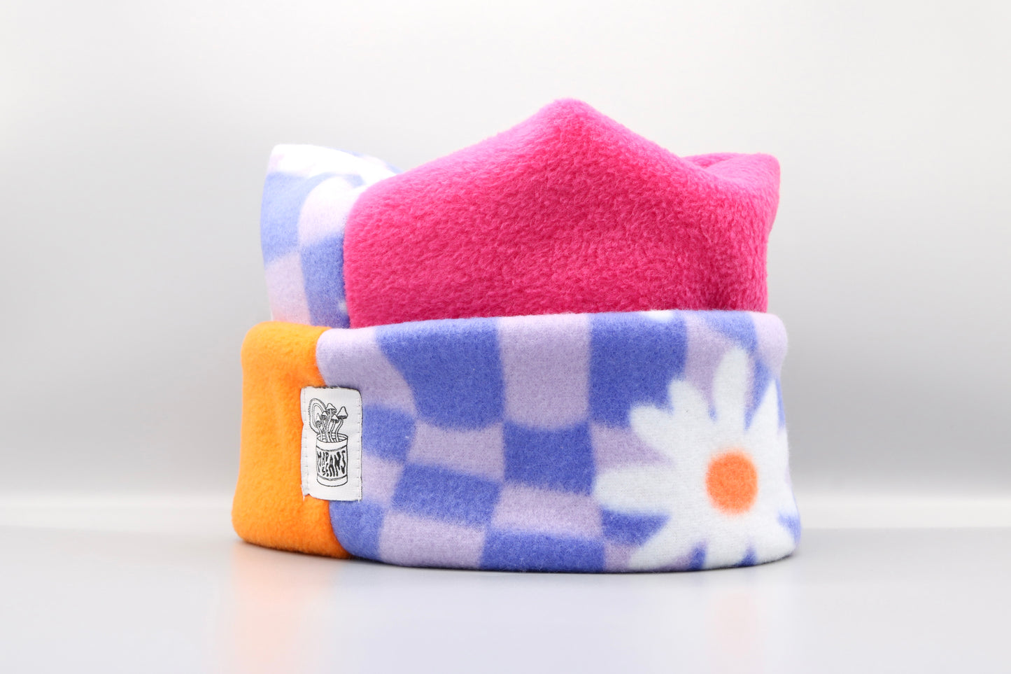 Checkered Flowers, Pink, and Orange