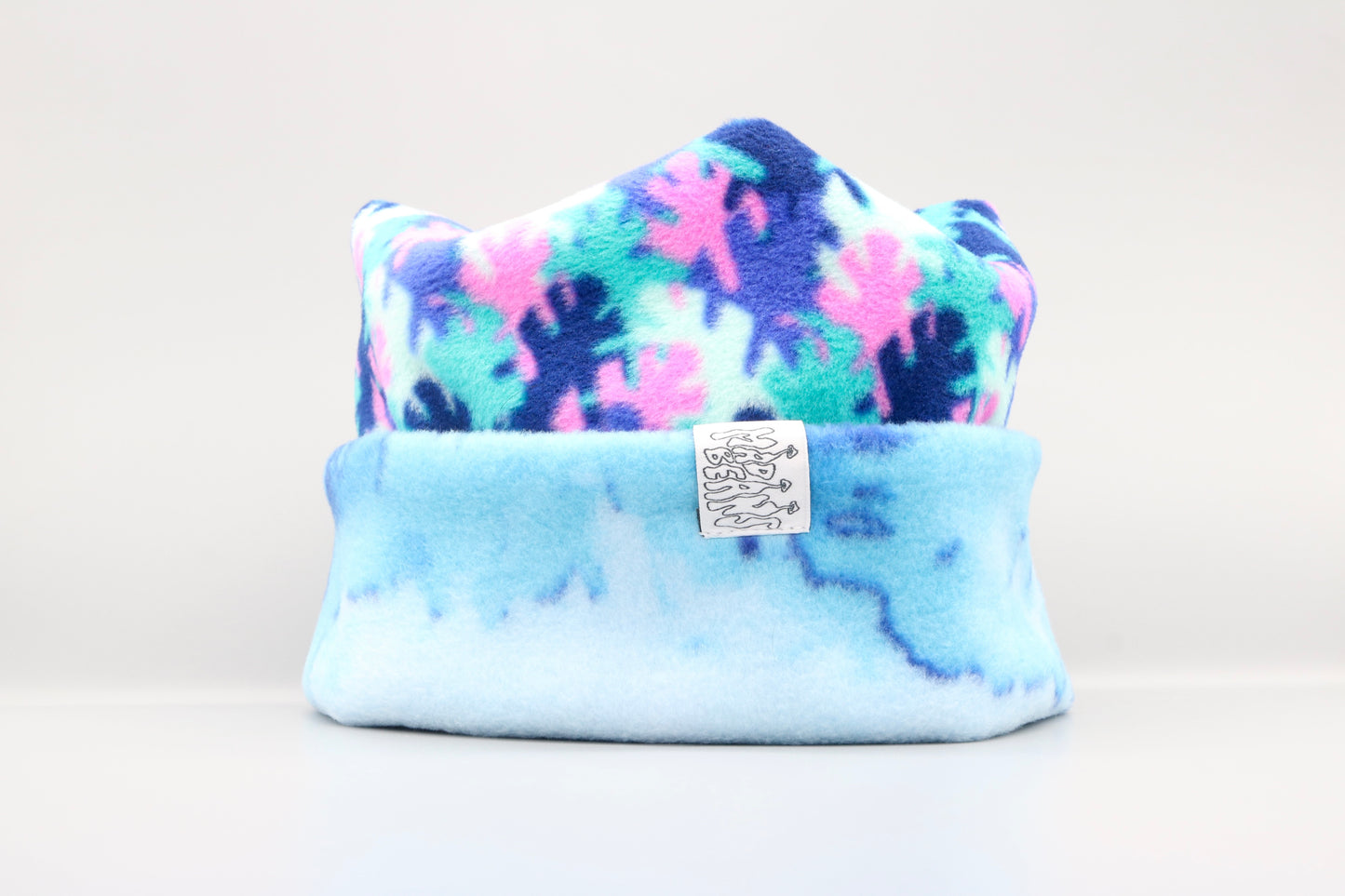 Retro Leaves and Blue Tie-Dye