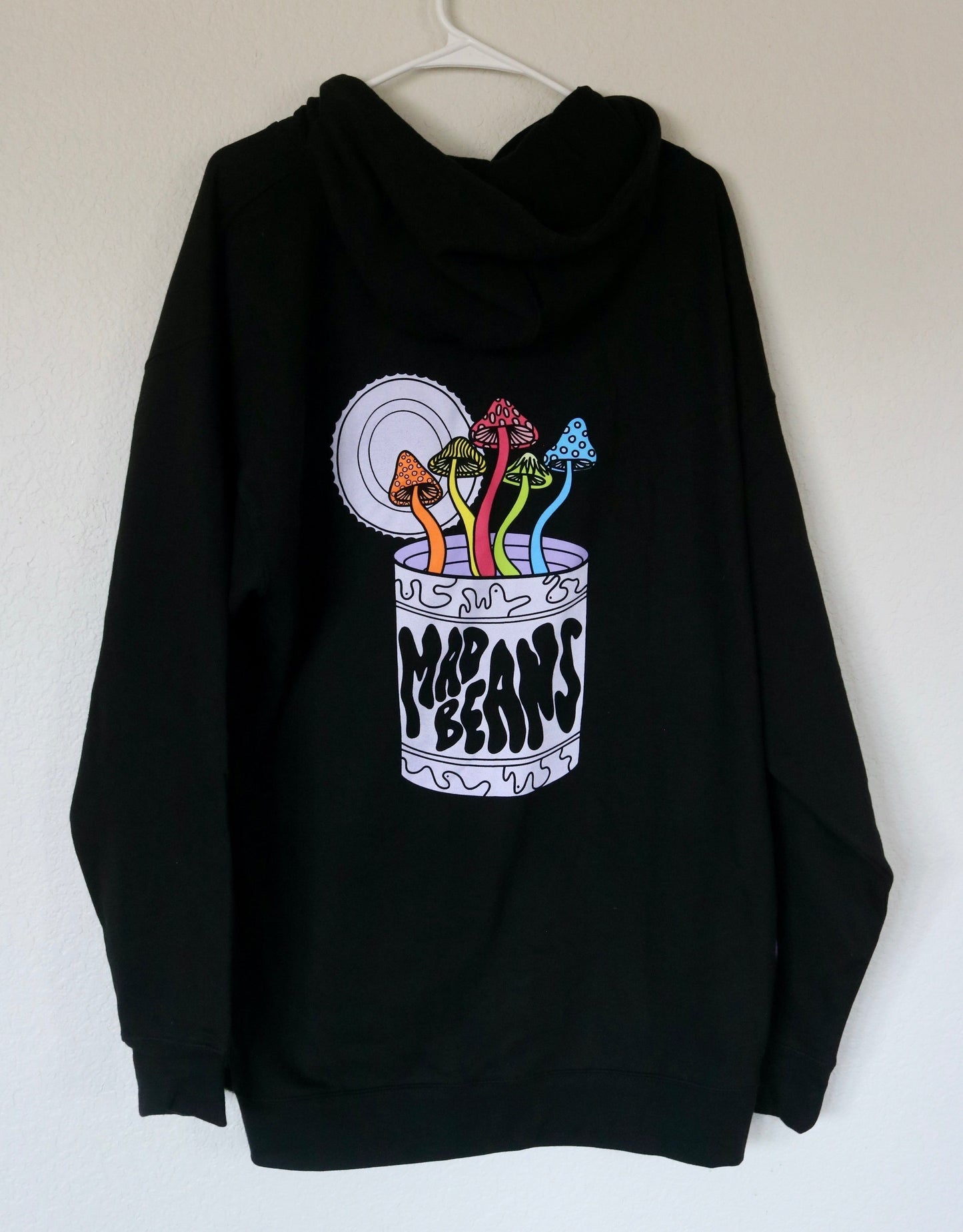 XL MadBeans Hoodie with Yellow Daisy Fleece Panels