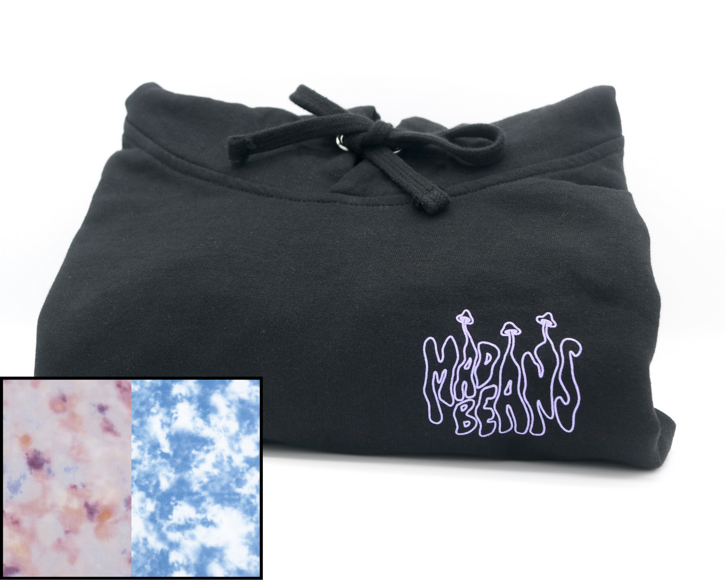 Medium MadBeans Hoodie with Dreamy Tie-Dye and Blue Tie-Dye Fleece Panels