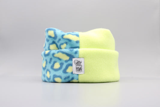 Blue Cheetah Print/Lime Green