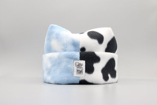 Blue Clouds/Cow Print