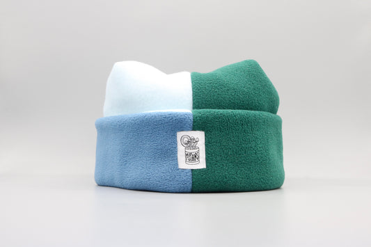 Baby Blue, Blue, and Evergreen