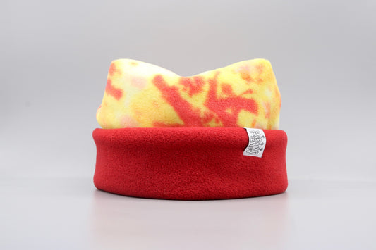 Red and Yellow Tie-Dye and Red