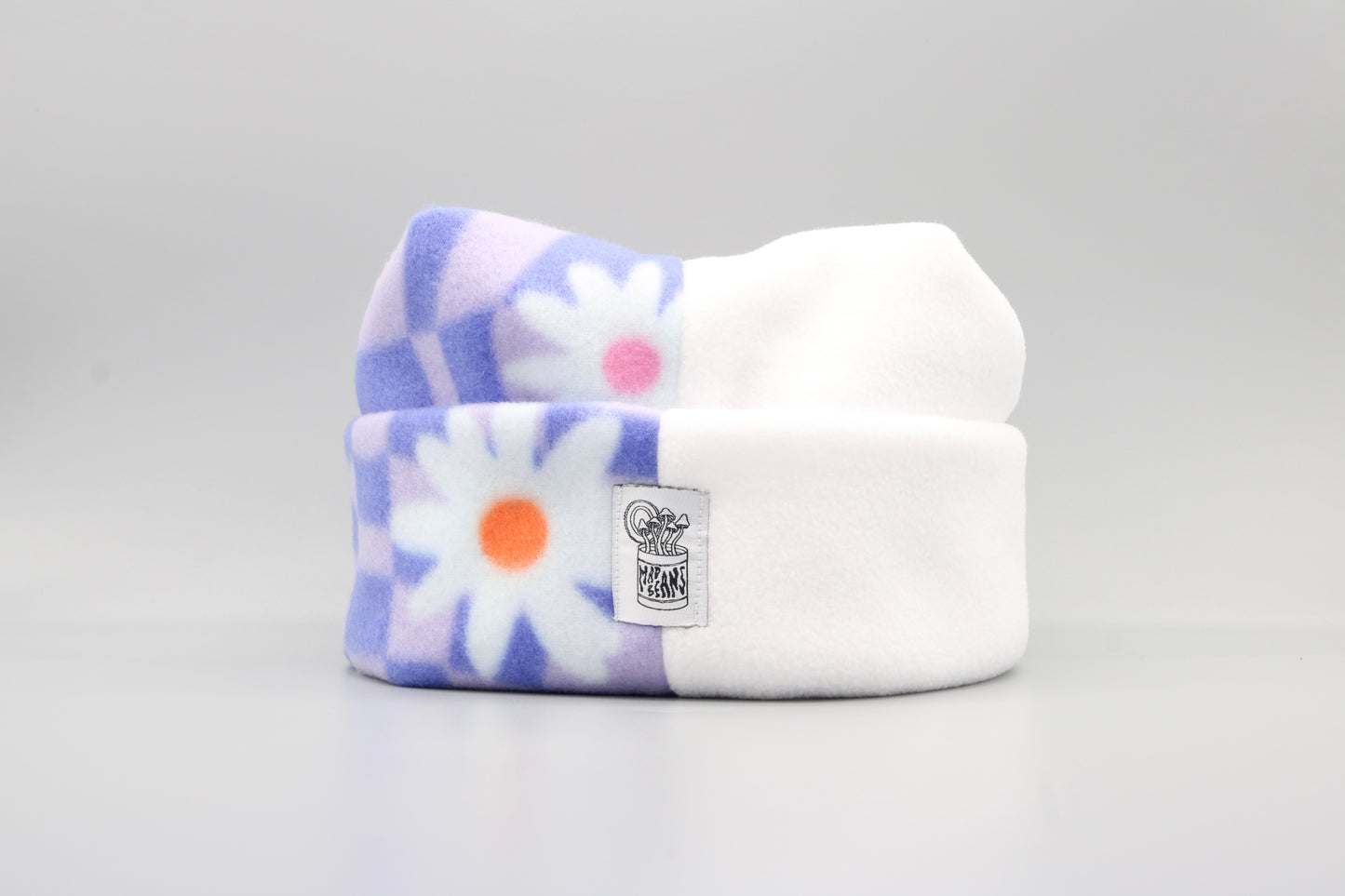 Purple Checkered Flowers/White