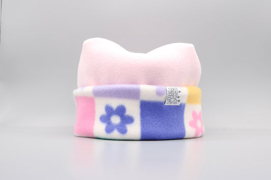 Baby Pink and Rainbow Checkered Flowers
