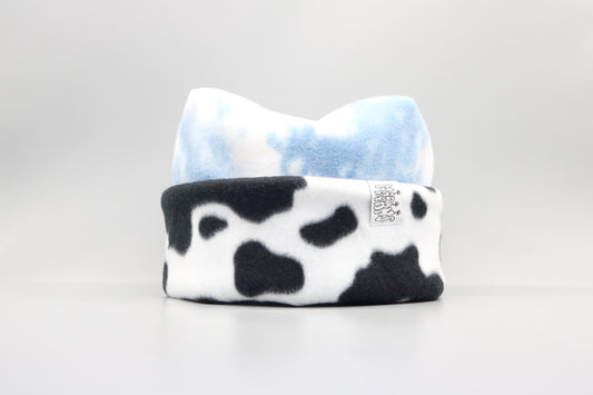 Blue Clouds and Cow Print