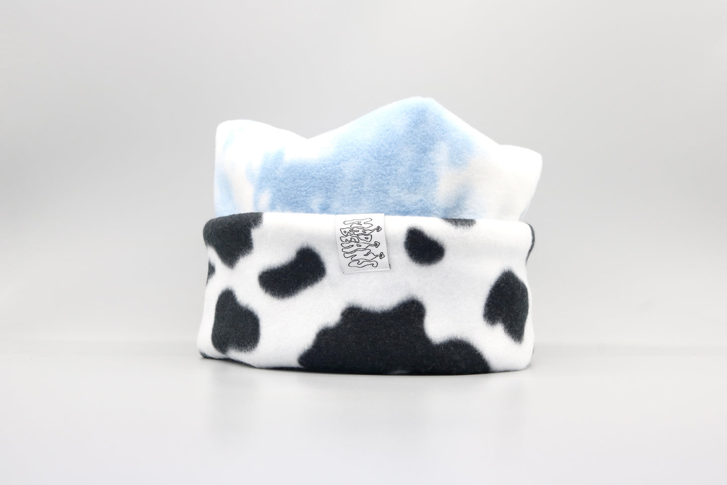 Blue Clouds and Cow Print