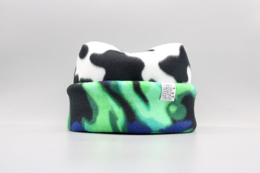 Cow Print and Green and Black Swirls