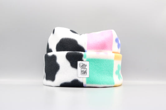 Cow Print/Rainbow Checkered Flowers