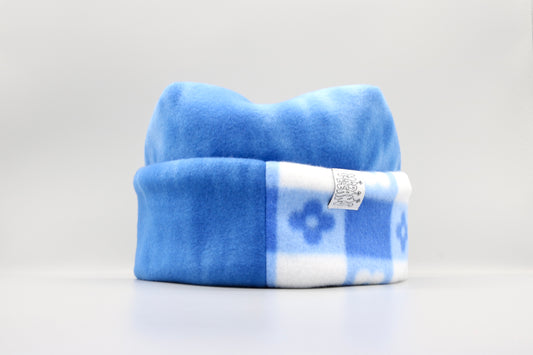 Blue Tie-Dye and Blue Checkered Flowers