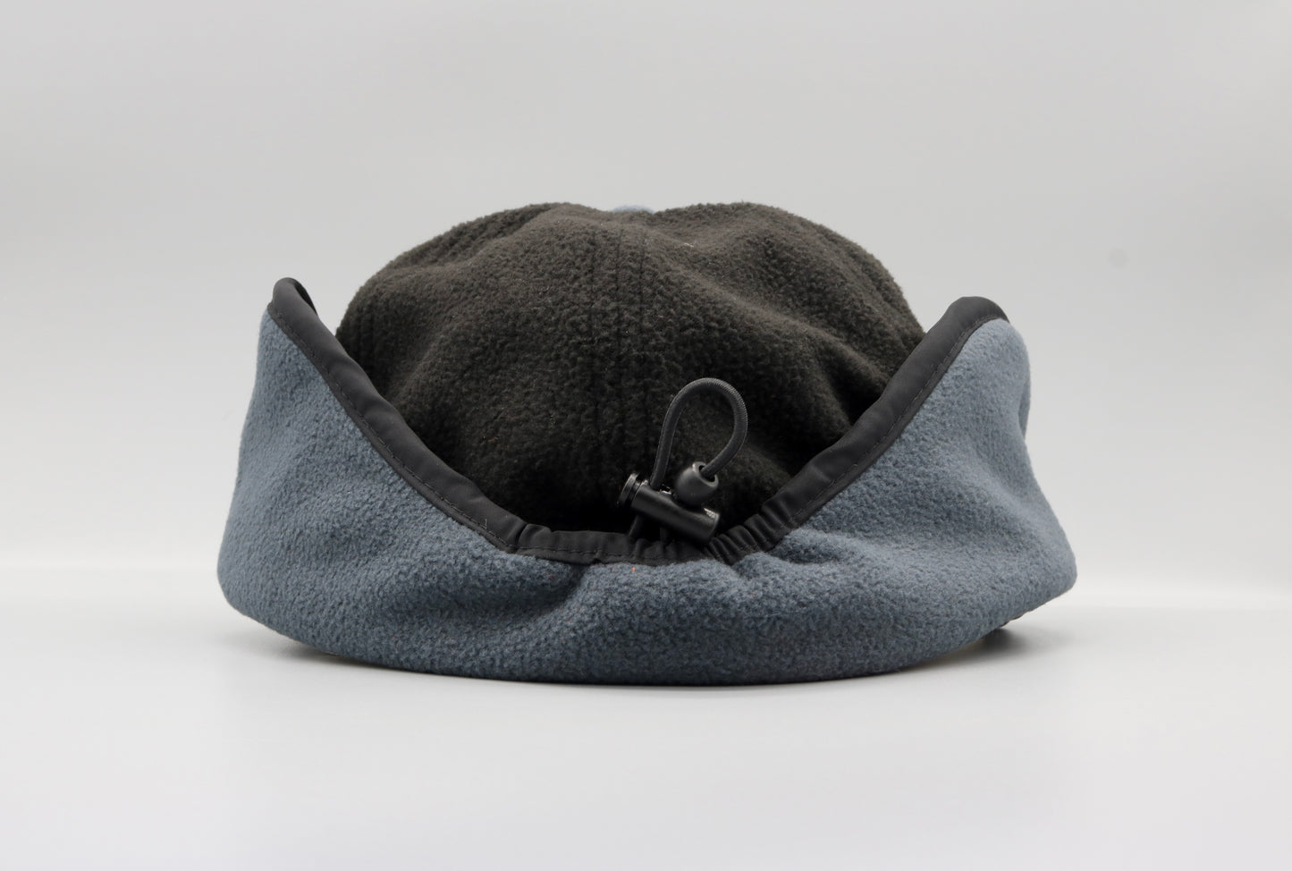 Fleece Ear Flap Cap - Black and Gray