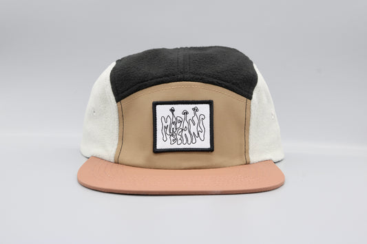 Fleece 5 Panel Cap - Black, Brown, Gray