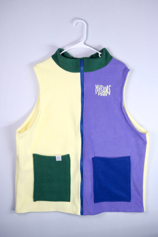 LARGE - Baby Yellow, Purple, and Evergreen