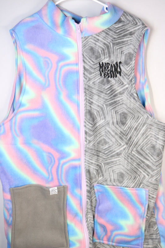 XL TALL - Pastel Tie-Dye and Gray Geometric Pattern