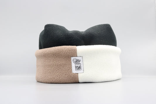 Black, Light Brown, and Cream
