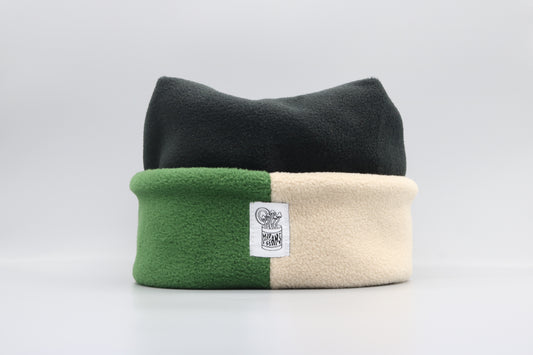 Black, Evergreen, and Tan
