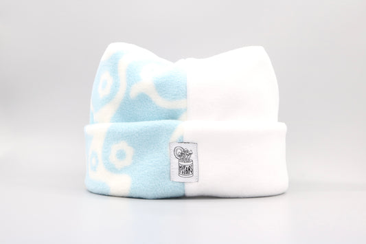 Blue and White Pattern/White