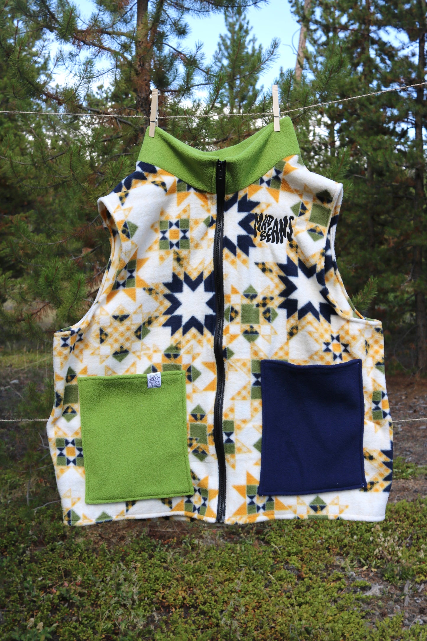 S/M - Green and Blue Quilted
