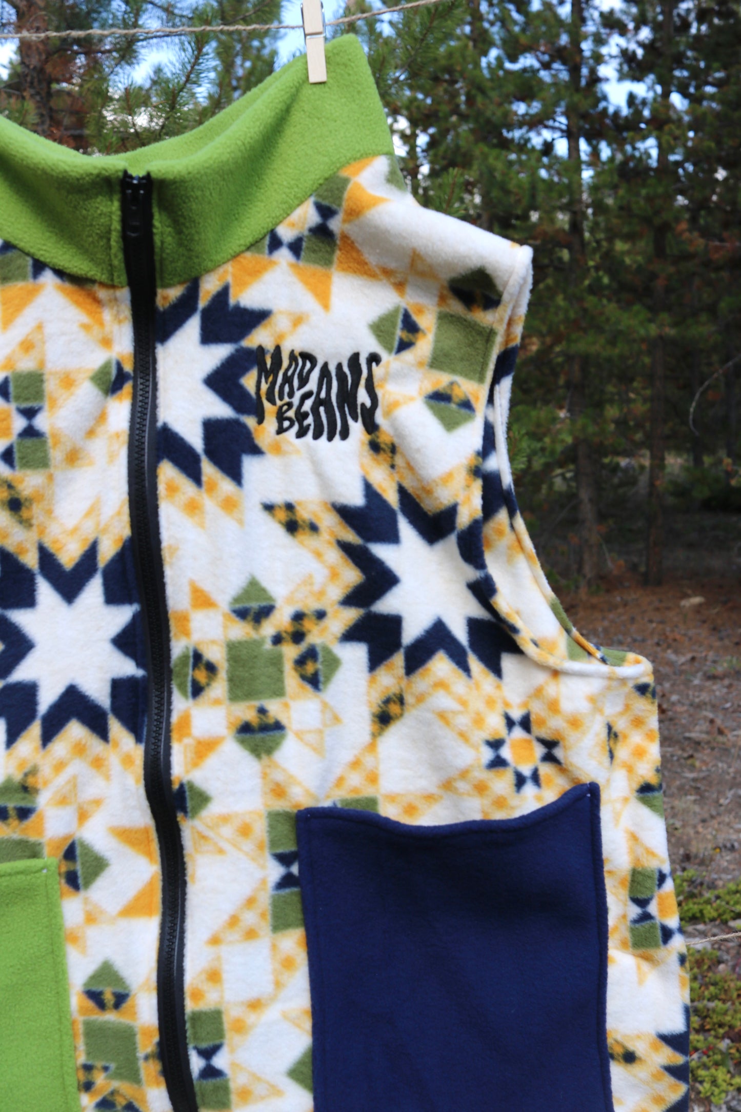 S/M - Green and Blue Quilted