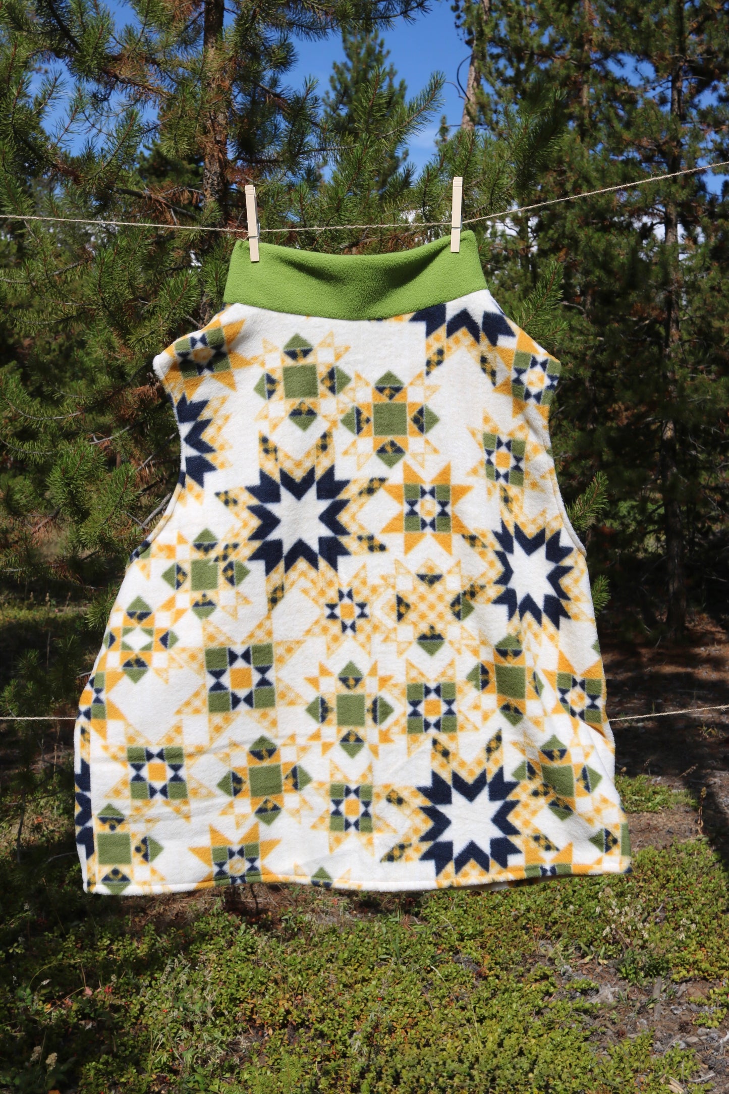 S/M - Green and Blue Quilted