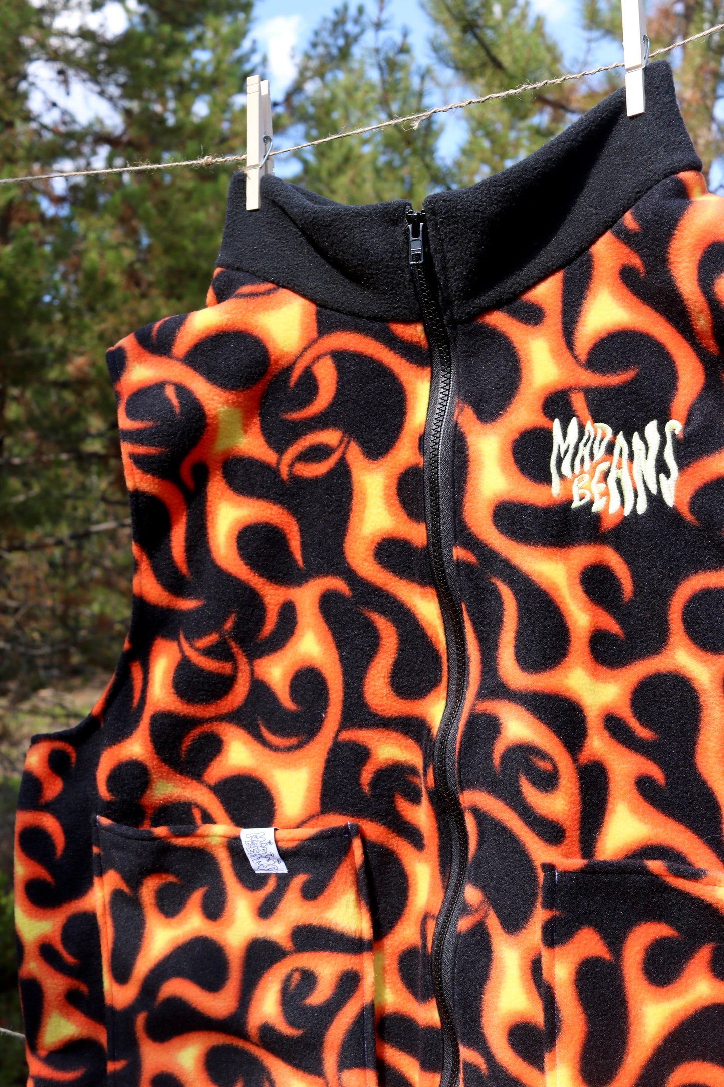 S/M - Flames, Black, and Orange
