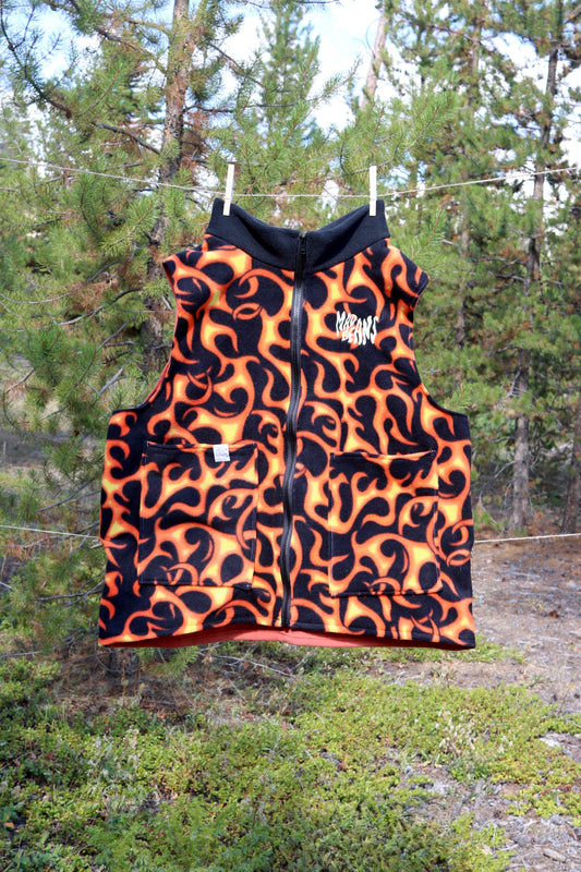 S/M - Flames, Black, and Orange
