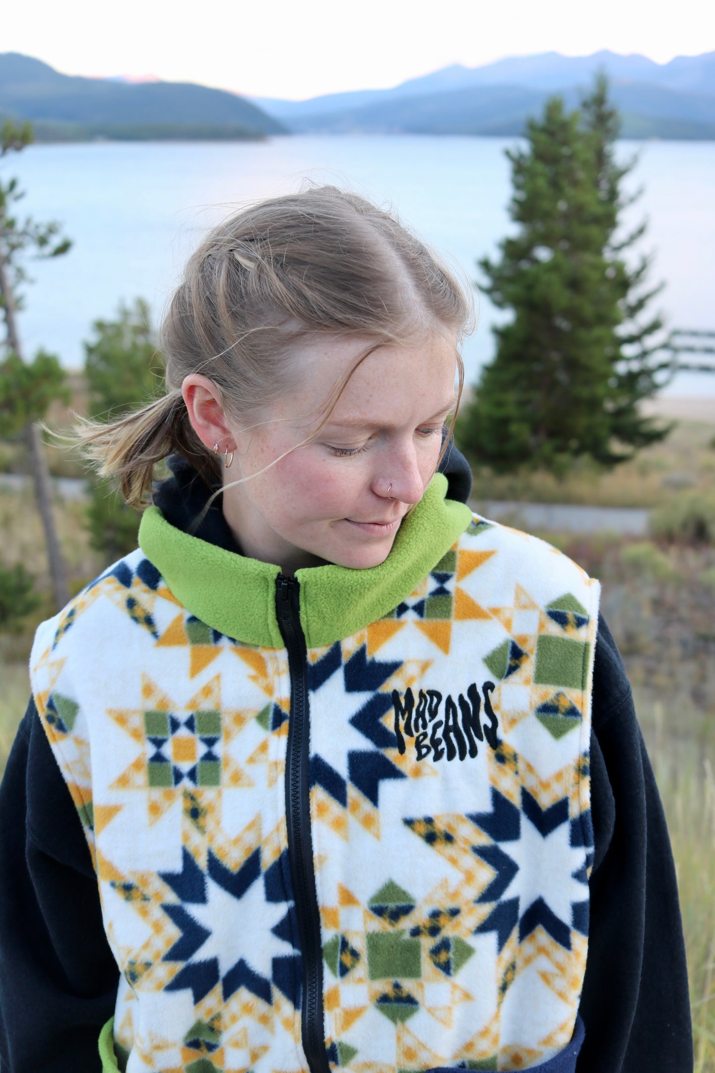 S/M - Green and Blue Quilted