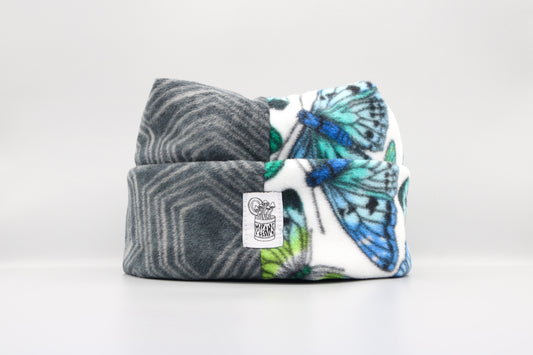 Gray Geometric Pattern/Butterflies