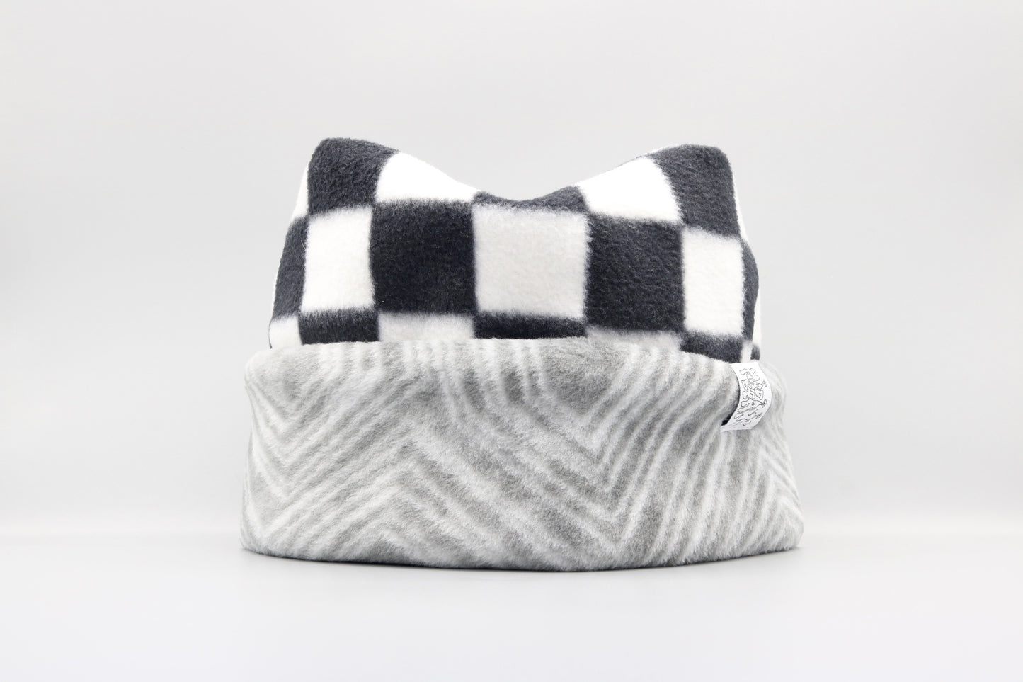 Checkered and Gray Geometric Pattern