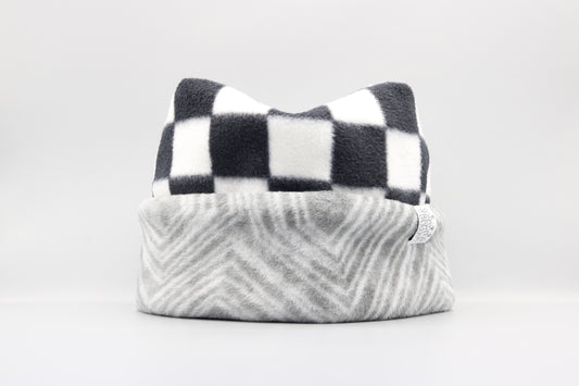 Checkered and Gray Geometric Pattern