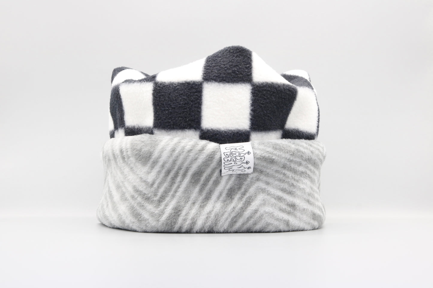 Checkered and Gray Geometric Pattern